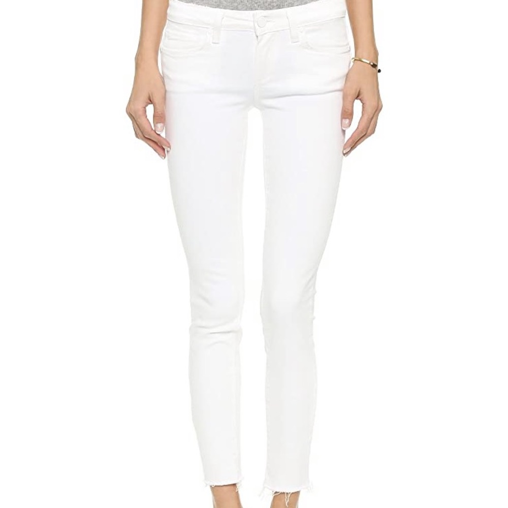 Paige verdugo ankle optic white 25 raw hem